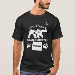 Camiseta Grizzly Country Wyoming Grizzly Bear Com Veado E