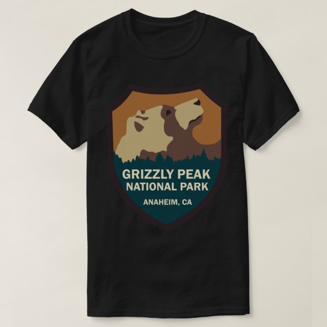 Camiseta Grizzly Peak National Park - Sinal Clássico de T-S (Frente do Design)