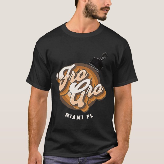 Camiseta Gro Miami Florida Afro Pick Raed Fist (Frente)