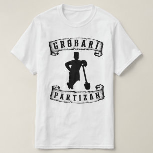 Camiseta Grobari Partizan Crno Beli Grobar Sa Lopatom