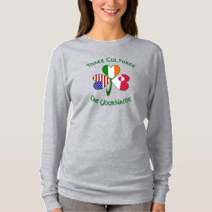 Camiseta Groenlandês Irlandês Americano Trevo Personalizado