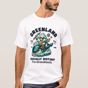Camiseta Groenlândia : socialmente distante Eu sou groenlan