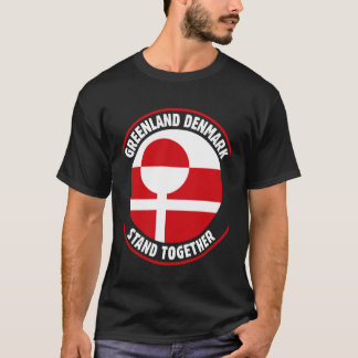Camiseta Gronelândia Dinamarca Bandeira Unida Ficar Juntos