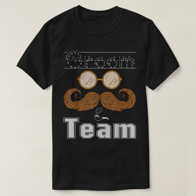 Camiseta Groom Team Ready Bride & Wedding Bachelor Matching (Frente do Design)