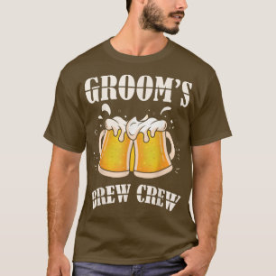 Camiseta Grooms Brew Crew Beer Bachelor Party Cool Wedding 