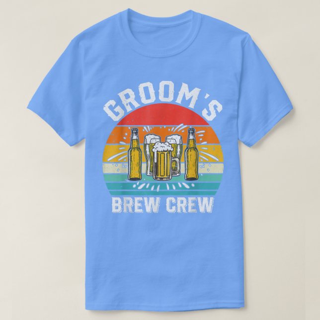 Camiseta Grooms Brew Crew Funny Groomsmen Bachelor Party St (Frente do Design)