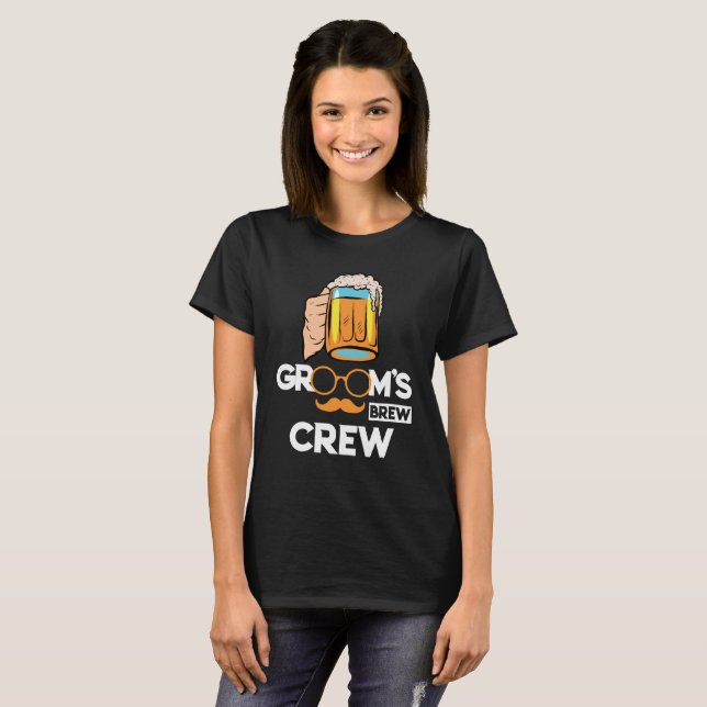 Camiseta Groom's Brew Crew Groomsmen Bachelor Party (Frente Completa)