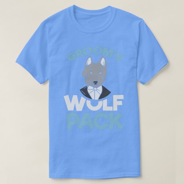 Camiseta Groomx27s Wolf Pack For Bachelor Party 3 (Frente do Design)