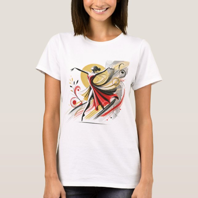Camiseta "Groove Girl: Dance & Beats T-Shirt Design" (Frente)