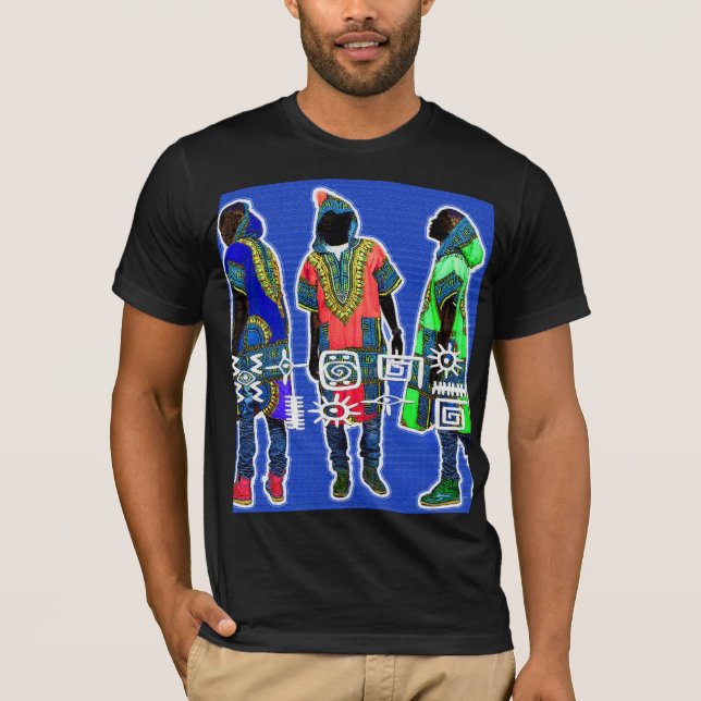 Camiseta Groove Kings: Silhuettes Afrocêntricos Vintage (Frente)