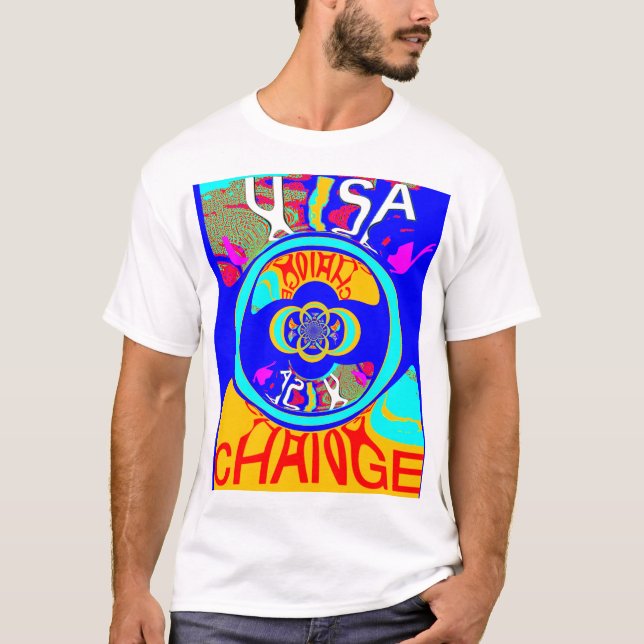 Camiseta Groove psicodélica: Pop Art Abstrato de energia (Frente)