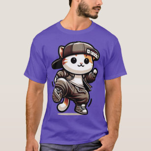 Camiseta Groove Whisker Boy Cat Breakdancing