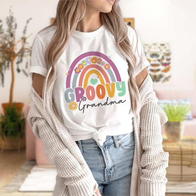 Camiseta Groovó T-Shirt, vovó Rainbow T-Shirt (Criador carregado)