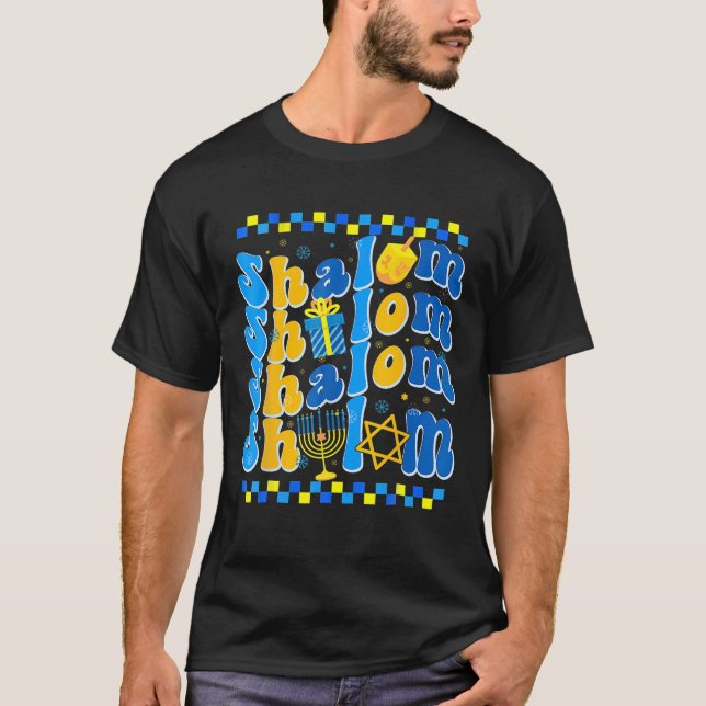 Camiseta Groovom Shalom Peace Judeu Hanukkah Para Judeus (Frente)