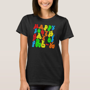 Camiseta Groovy 100 Dias Antes Do K Tshirt Feliz 100.º Dia