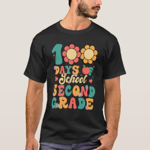 Camiseta Groovy 100 Dias De Escola Professor Da Segunda Sér