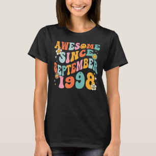 Camiseta Groovy 24th Birthday Incrível desde setembro de 19