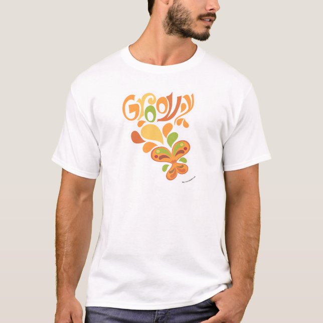 Camiseta Groovy 60 Hippie Illustrated Butterfly Design (Frente)