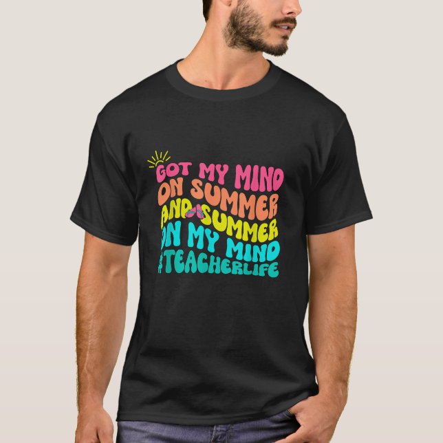 Camiseta Groovy 70 tem a minha mente no verão, professor Li (Frente)
