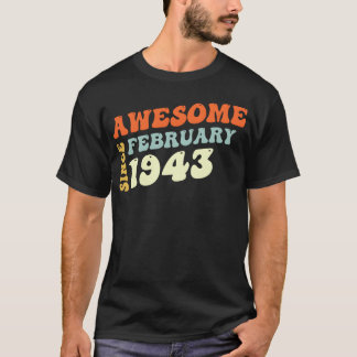Camiseta Groovy 80 Anos de Idade Incrível desde Fevereiro 1