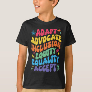 Camiseta Groovy Adapt Defensor Inclusão Equidade Igualdade 
