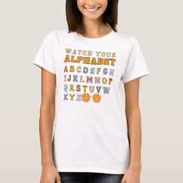 Camiseta Groovy Alphabet Letters