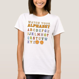 Camiseta Groovy Alphabet Letters