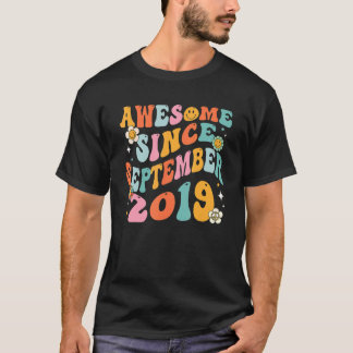 Camiseta Groovy aniversário de 3 anos Incrível Desde Setemb