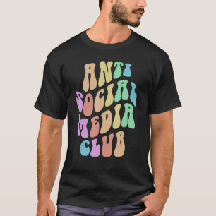 Camiseta Groovy ANTI SOCIAL MEDIA CLUB Retro Introduverter