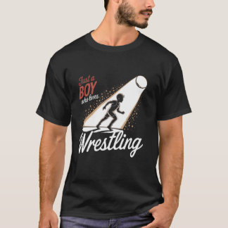 Camiseta Groovy Apenas um Menino que Ama Homens Lutadores M