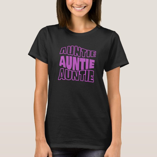 Camiseta Groovy Auntie Retro 70s Vibes Cool Grandaunt  New  (Frente)