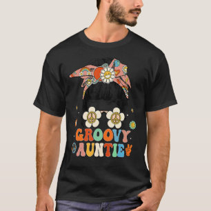 Camiseta Groovy Auntie retro mensageira mexida que correspo