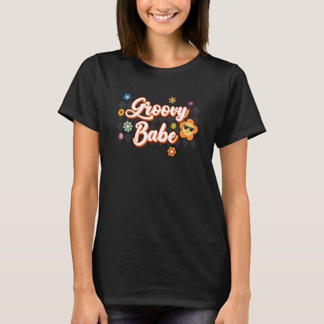 Camiseta Groovy Babe Bride e Bridesmaid 70 Bachelorette Ae (Frente)