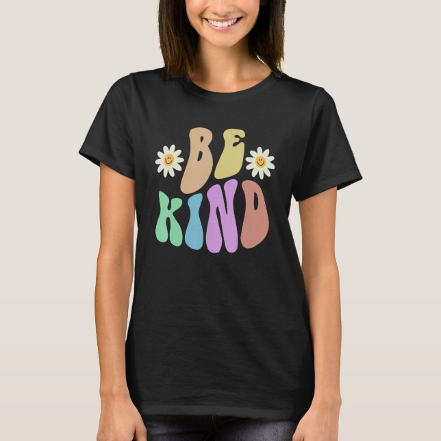 Camiseta Groovy BE KIND Retro Stop Bullying Choose Kindness (Frente)
