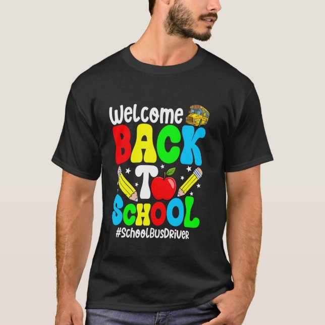 Camiseta Groovy Bem-Vindo De Volta À Escola Engraçado (Frente)
