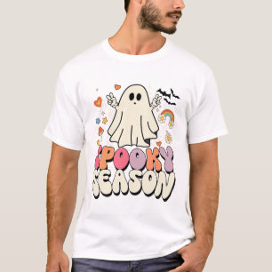 Camiseta Groovy Boo Ghost Spooky Figurinos de Halloween Men