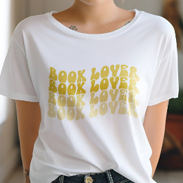 Camiseta Groovy Book Lover Amarelo multicolorido