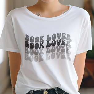 Camiseta Groovy Book Lover Retro Preto Multicolorido