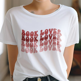 Camiseta Groovy Book Lover Retro Vermelho Multicolor