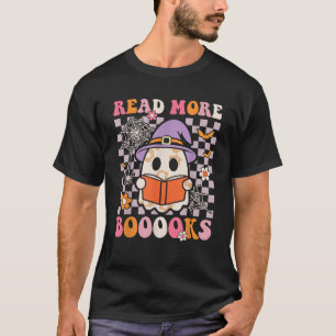 Camiseta Groovy Books Ghost Leia Mais Livros Professora Flo