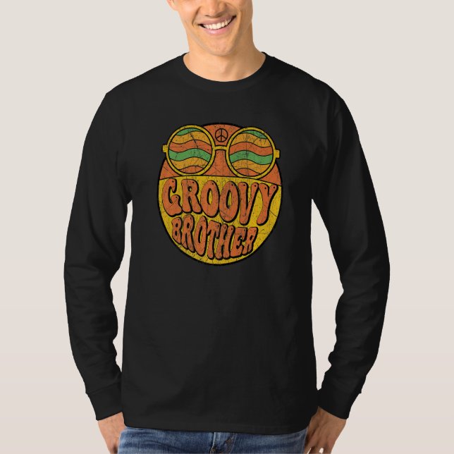 Camiseta Groovy Brother 70s Aesthetic Nostalgia 1970's Retr (Frente)