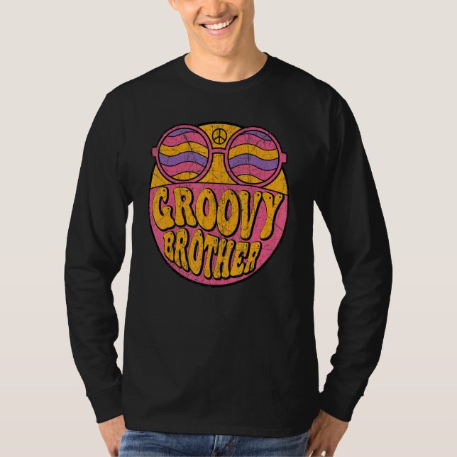 Camiseta Groovy Brother 70s Aesthetic Nostalgia 1970's Retr (Frente)