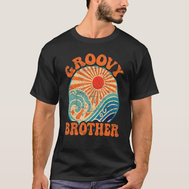 Camiseta Groovy Brother 70s Nostalgia estética de 1970 (Frente)