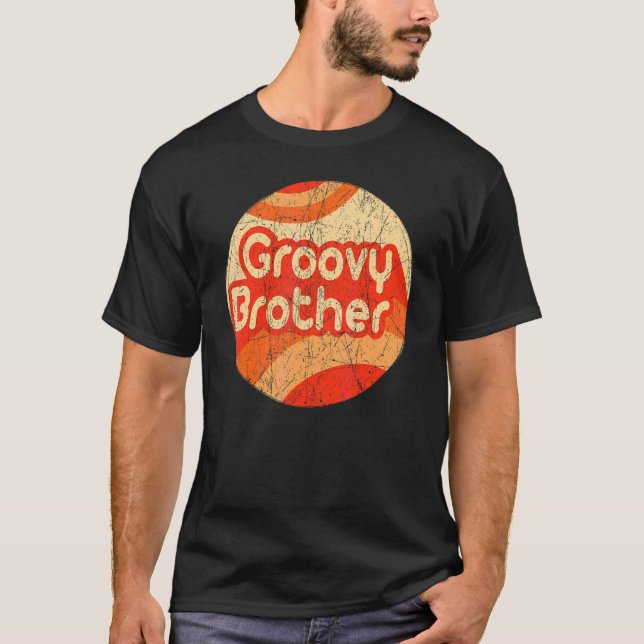 Camiseta Groovy Brother 70s Nostalgia estética de 1970 (Frente)