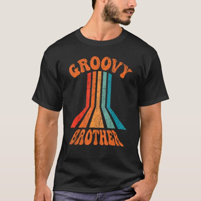 Camiseta Groovy Brother 70s Nostalgia estética de 1970 (Frente)