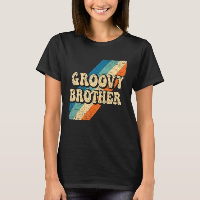 Camiseta Groovy Brother 70s Nostalgia estética de 1970 (Frente)