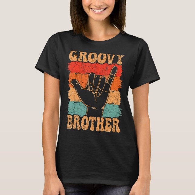 Camiseta Groovy Brother 70s Nostalgia estética de 1970 (Frente)