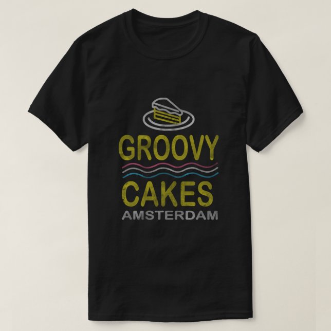 Camiseta Groovy Cakes Amsterdam Essencial (Frente do Design)
