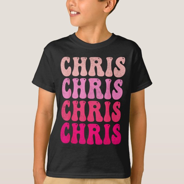 Camiseta Groovy Chris First Name D I Love Chris Tees Meme  (Frente)
