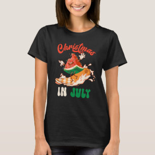 Camiseta Groovy Christmas Em Julho, Watermelon Surfing Trop
